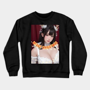 Merry Christmas Anime Girl Cosplay Xmas Cute Christmas Girl Crewneck Sweatshirt